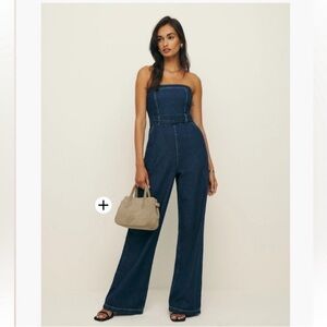 Reformation Eva Denim Jumpsuit NWT